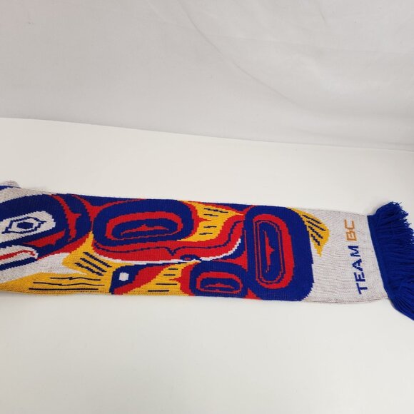 Team BC British Columbia Soccer Scarf First Nations Salmon Fish Design Ruffneck - Picture 4 of 9